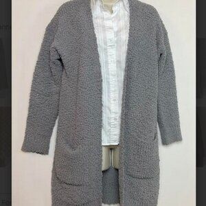 MEROKEETY Gray Knit long pocket sweater cardigan Sz Small